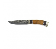 Нож "Ястреб" Торцевой дамасск Стабилизированная древесина