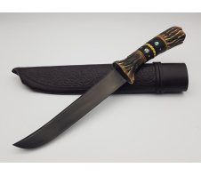 Узбекский нож Пчак (большой), У8, косуля, черный граб, перламутр У8 Рог