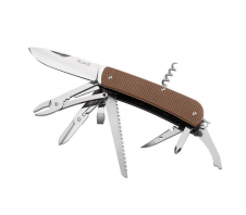 Нож multi-functional Ruike L51-N коричневый 12C27 SANDVIK G10