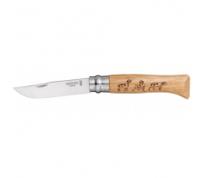 Складной нож "Opinel Animalia "Собака" №8" 12C27 SANDVIK Дуб