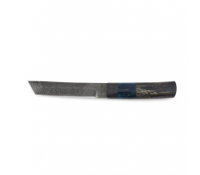 Нож "Танто 2" Мозаичный дамасск Стабилизированная древесина