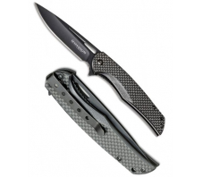 BK01RY703 Black Carbon - склад. нож, черная рук-ть карбон, черный клинок, сталь 440A 440А Карбон (Carbon)