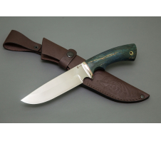 Нож "Лорд", M390, стабилизированная карельская берёза, мельхиор М390 стабилизированная карельская береза