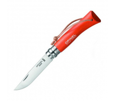 Складной нож "Opinel №8 Trekking" inox, Красная рукоять 12C27 SANDVIK Бук
