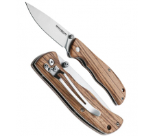 BK01EL605 Backpacker - нож складной, сталь 440A, дерев. рук-ть 440А Зебрано