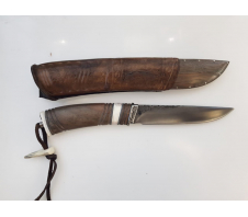 Авторский нож "Кентавр"  Стабилизированный орех, бивень моржа