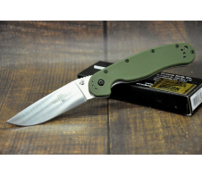 Складной нож "Ontario Крыса Rat1 Forest Green", Aus-8, сатин,зеленый термопластик AUS-8 Термопластик GRN