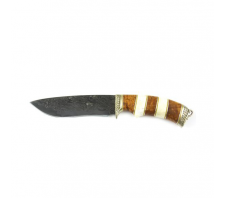 Нож "Близнец" Ламинированный дамасск Стабилизированная древесина