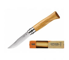 Нож Opinel №8, нержавеющая сталь, рукоять из оливкового дерева в картонной коробке, 002020 Sandvik 12C27 Дуб