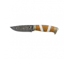 Нож "Сокол" Торцевой дамасск Стабилизированная древесина