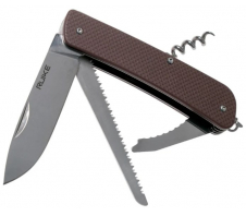 Нож multi-functional Ruike L32-N коричневый 12C27 SANDVIK G10