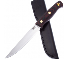 Нож Южный Крест Рыбацкий L сталь N690, рукоять микарта красно-черная/насечка N690 