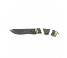 Нож "Беркут", ламинированный дамаск, стаб.карелюбереза, кариан Ламинированный дамасск Стабилизированная древесина