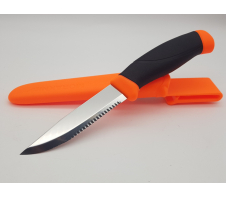 Нож Morakniv Companion F Serrated, нержавеющая сталь, 11829 12C27 SANDVIK Пластик, резина