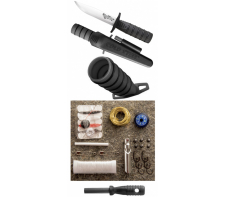CS_80PHB Survival Edge (Black) - нож с фикс.клинком и огнивом, German 4116, ножны пластик 4116 Kray-Ex