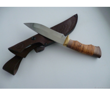 Нож "Близнец", сталь 65х13, наборная береста, Кузница Семина Е.П. 65Х13 Береста 
