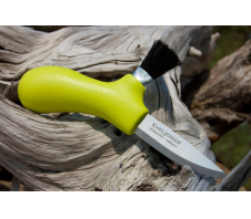 Нож Morakniv Karl-Johan для грибов, нержавеющая сталь, цвет лайм, щетка из конского волоса Нержавеющая сталь Пластик