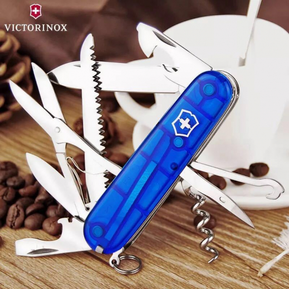 Складной нож Victorinox Huntsman Blue Trans (1.3713.T2)