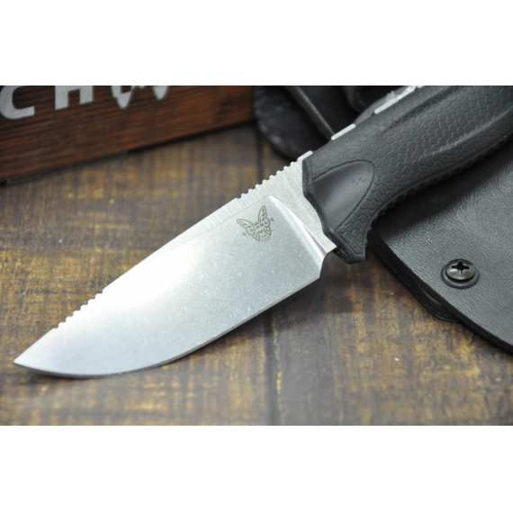 BM15008-BLK Steep Country Hunter - нож с фикс. клинком, обрезиненная рукоять, сталь S30V