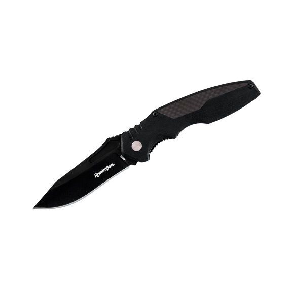 R30001 Liner Lock Black Oxide Coated -  нож складной 420J2, рукоять G10, карбон