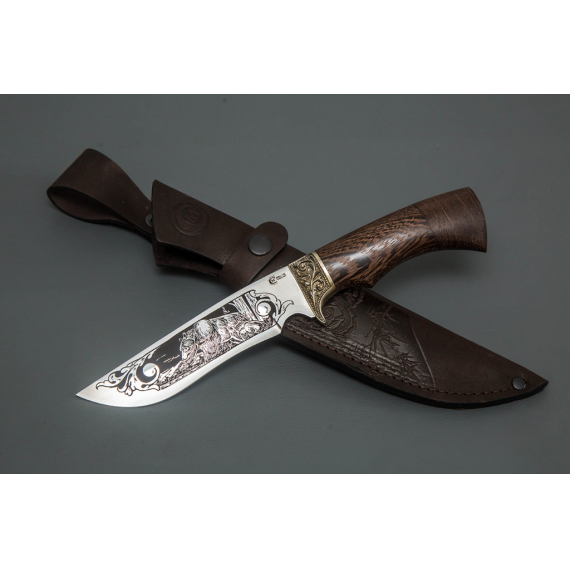 Нож "Галеон", сталь 95х18, венге, литье, гравировка