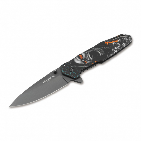 НОЖ BOKER  SCREAMING SKULL, стальная рукоять/череп, сталь 440А