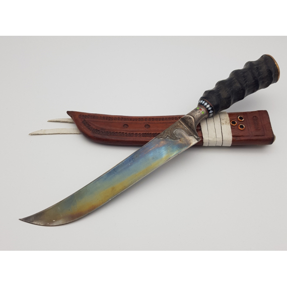 Уйгурский нож Пчак, серебро, рог сайгака