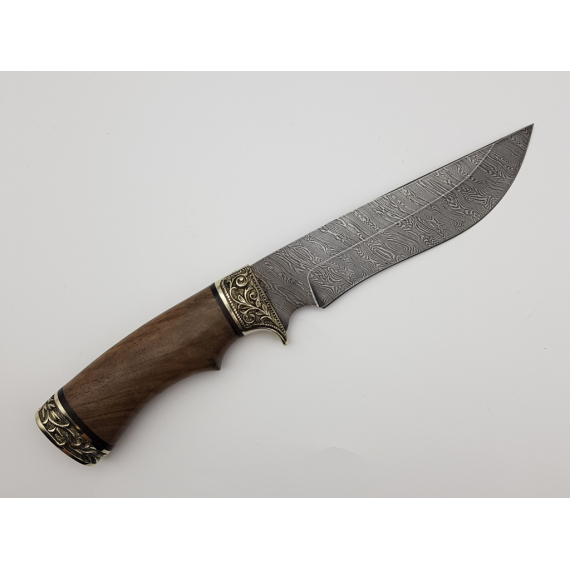 Нож "Галеон", дамасская сталь, орех (кап), литье