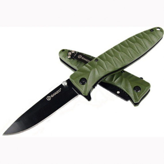 Нож Ganzo G620G-1, черный клинок (зеленый)