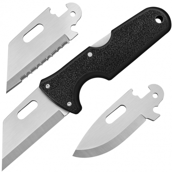 CS_40A Click N Cut - нож со сменными лезв. из 420J2, пластик. рукоять и ножны.