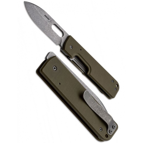 BK01BO064 Lancer - склад. нож, зеленая G10/титан, сталь 440C