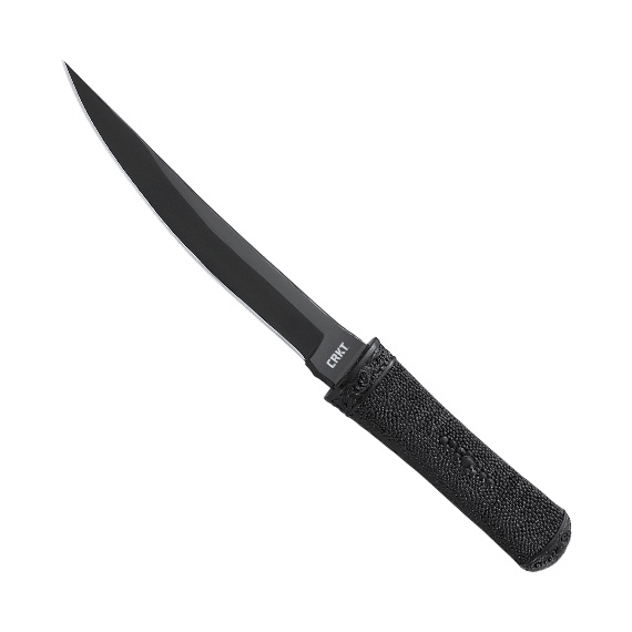CRKT_2907K Hissatsu - нож с фикс. клинком, текстурир. нейлон. рук-ть, клинок 440A, пластик. ножны