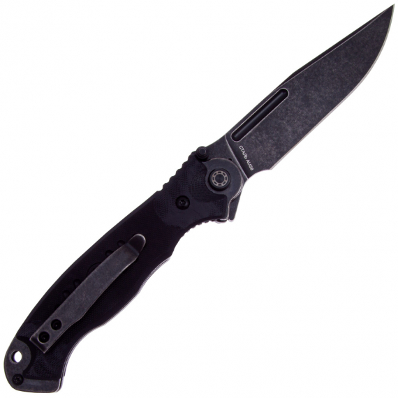 Складной нож Нокс Офицерский-2М Blackwash сталь AUS-8, рукоять Black G10