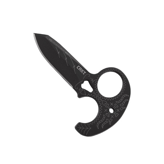CRKT_2261 Tecpatl - нож с фикс. клинком, стальная рук-ть, клинок SK-5, пластик. ножны