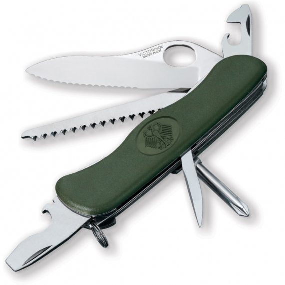 Victorinox Military Green One Hand, серрейторное лезвие (0.8461.MW4DE)