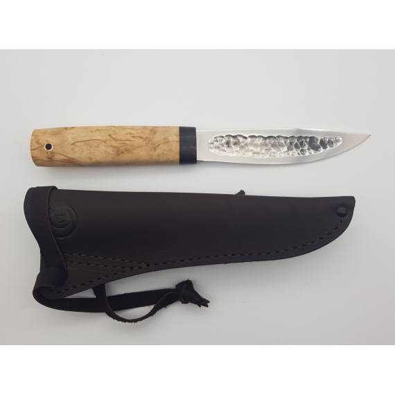 Нож "Якутский средний", сталь Х12МФ, кованый дол, карельская береза