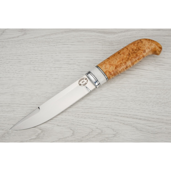 Финский нож 2 (D2, карельская береза, G10, дюраль) стальные бивни
